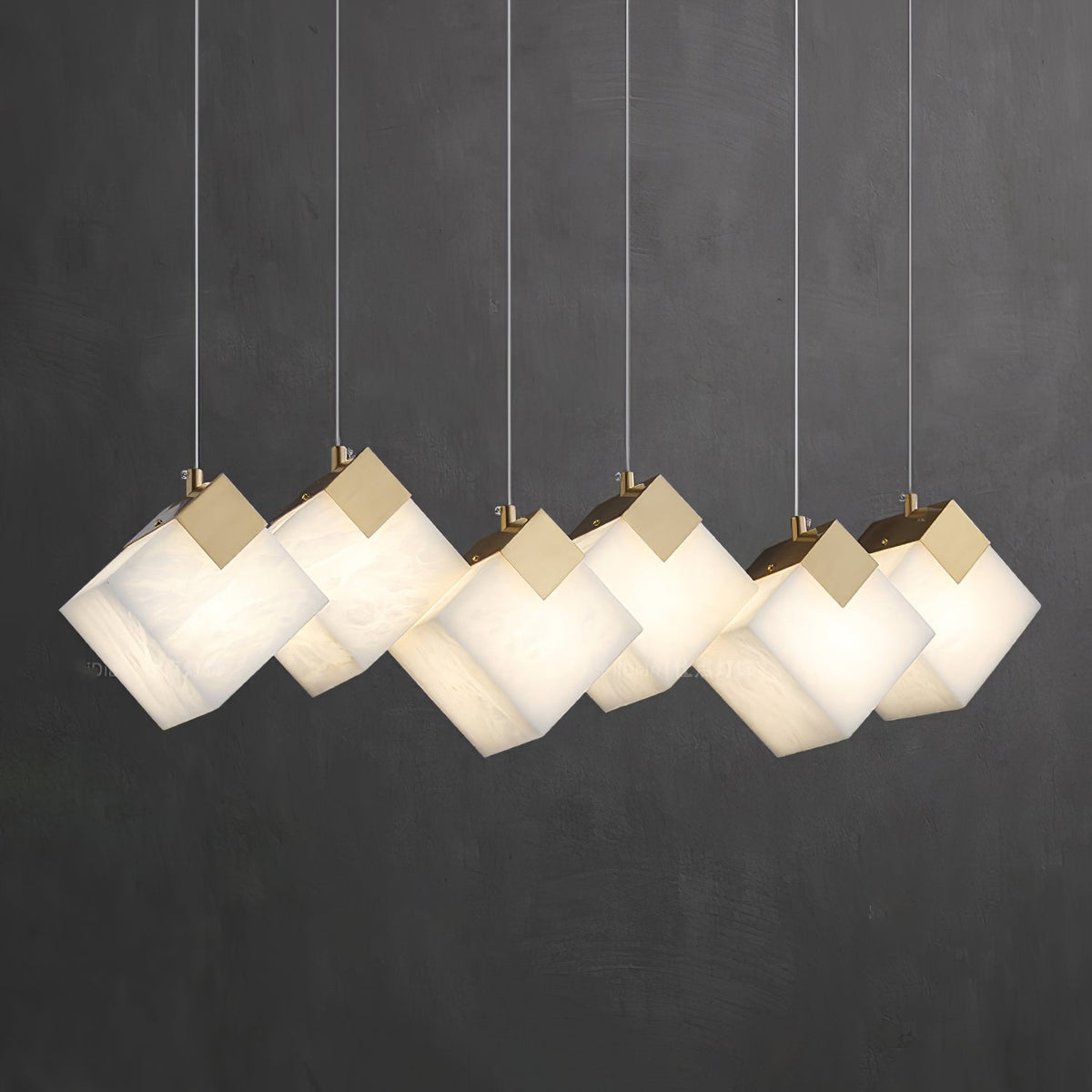 Vevariel liniowa lampa wisząca ze szkła alabasterowego