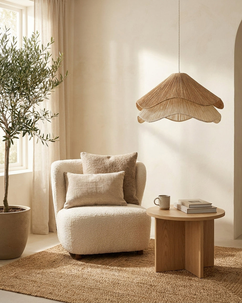 Lotus lampa wisząca z juty