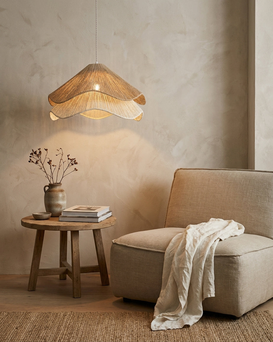 Lotus lampa wisząca z juty