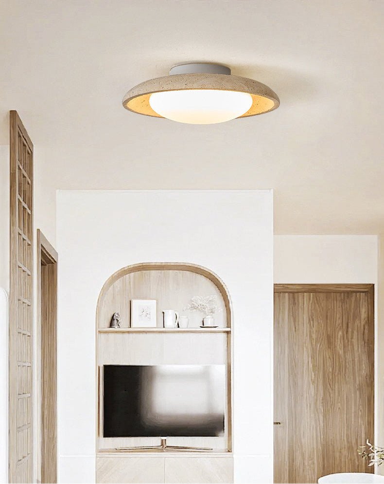 Tavuena żółty travertyn lampa sufitowa