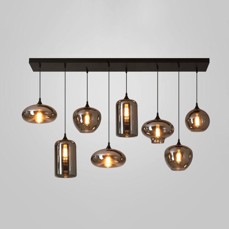 Tevely żyrandol ze szkła w stylu industrial chic
