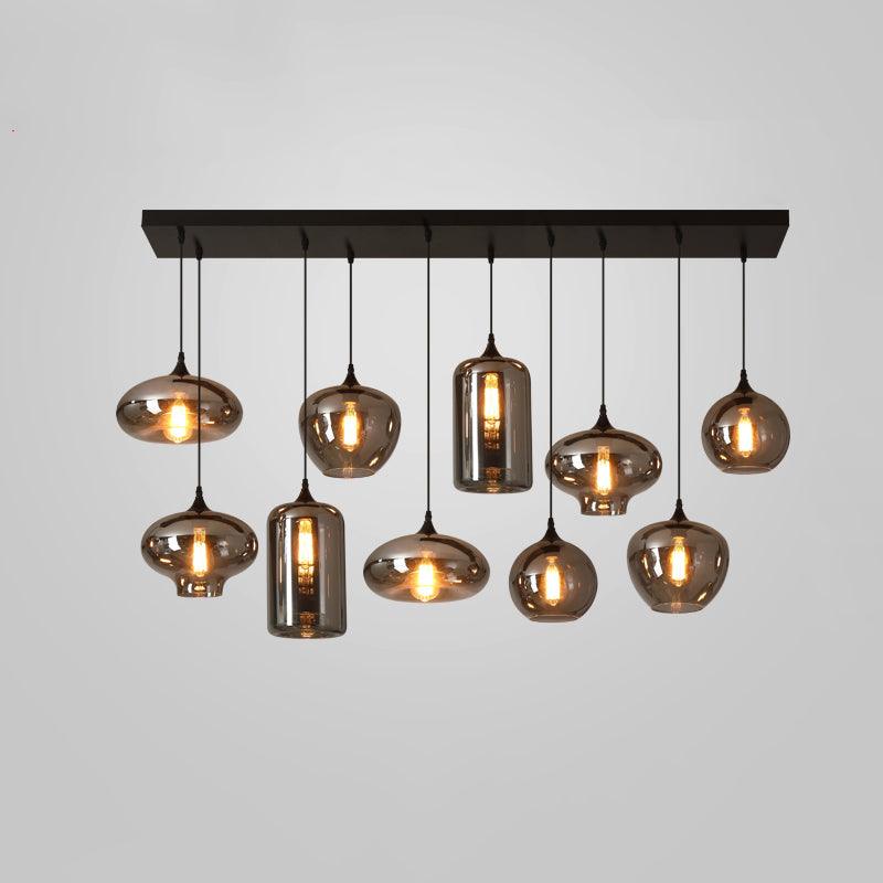 Tevely żyrandol ze szkła w stylu industrial chic