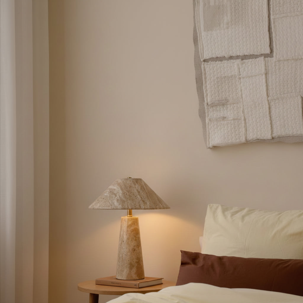 Lampa stołowa Travienne z travertynu