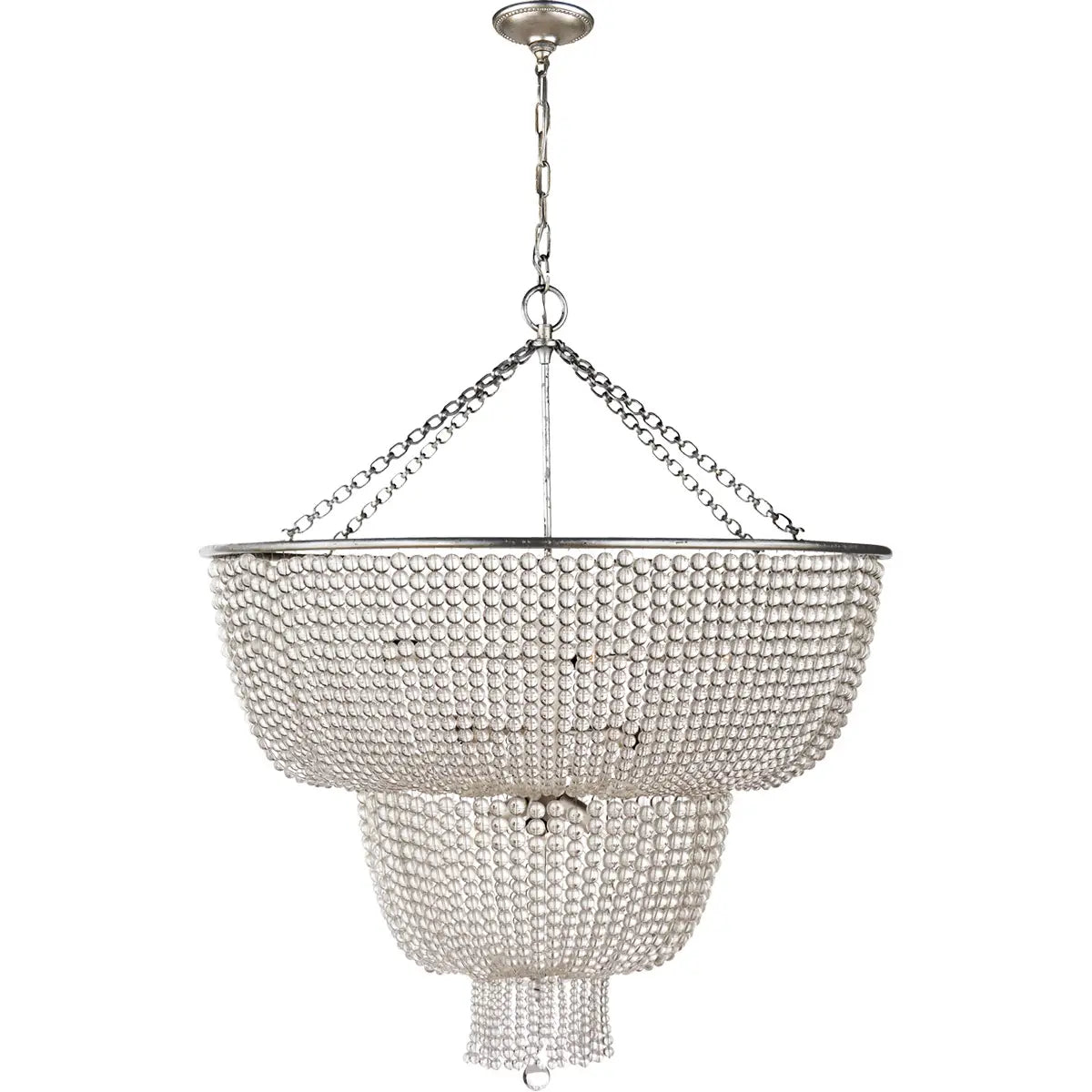 Silva Vintage LED lampa wisząca biała/przezroczysta do jadalni/salonu metal+kryształ