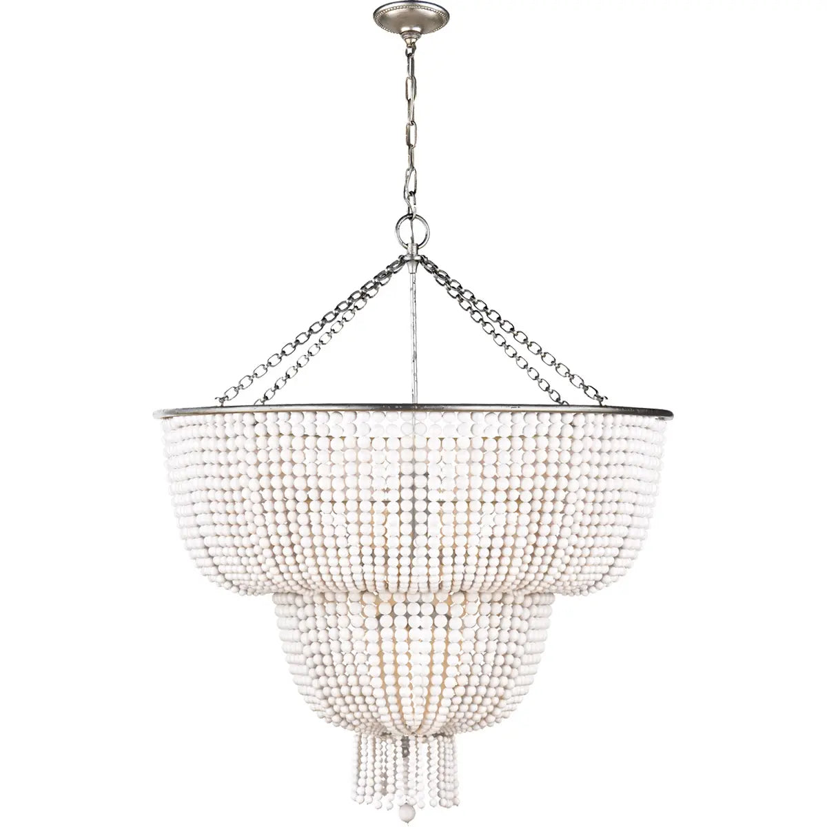 Silva Vintage LED lampa wisząca biała/przezroczysta do jadalni/salonu metal+kryształ
