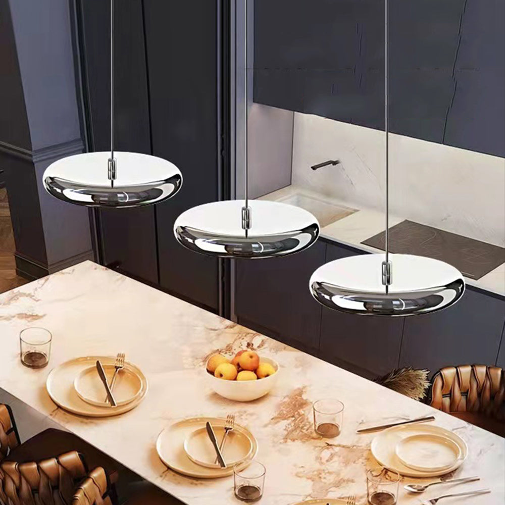 Arisha minimalistyczna lampa wisząca z metalu o kształcie koła, srebrna/złota/złoto różowa