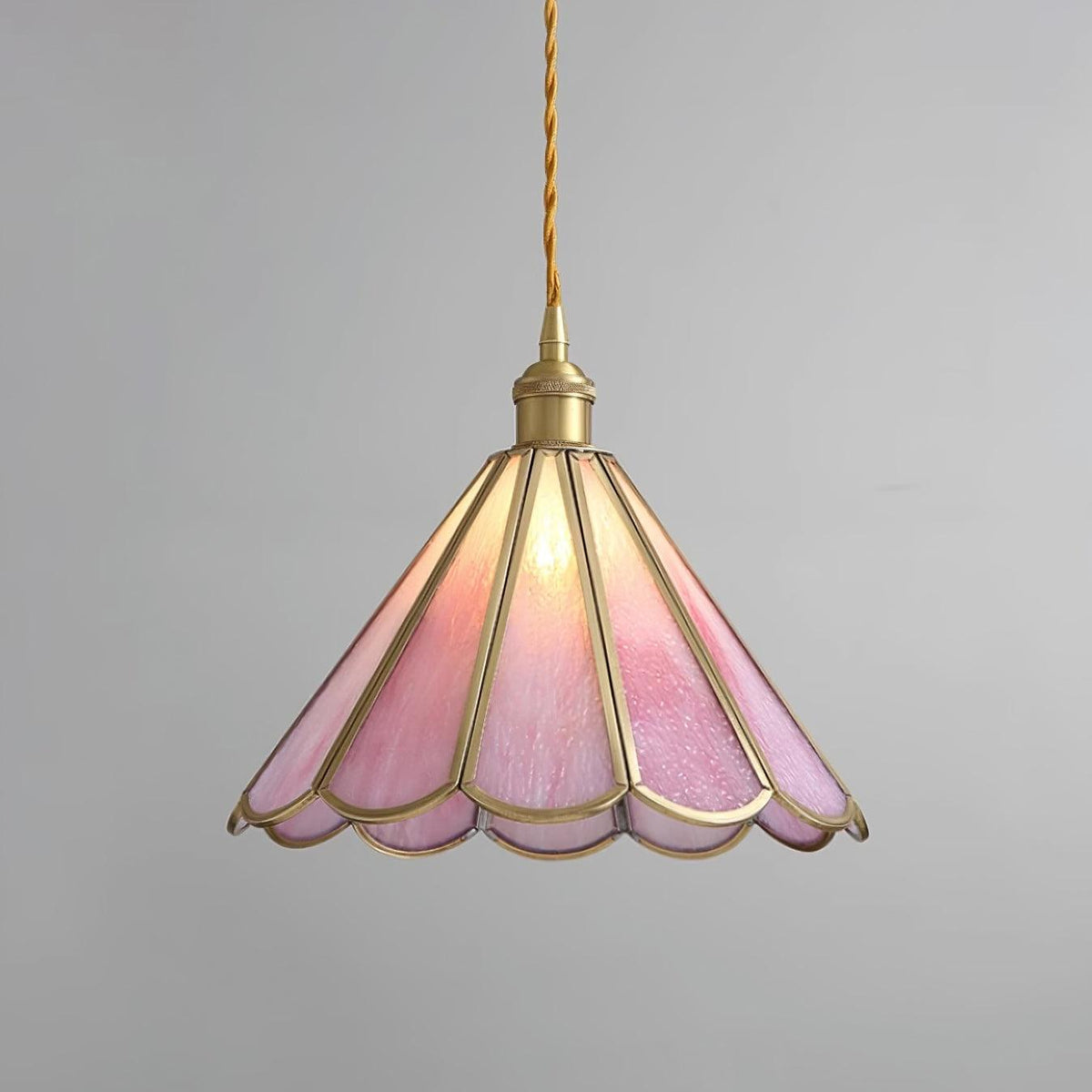Lione różowa lampa wisząca ze szkła barwionego