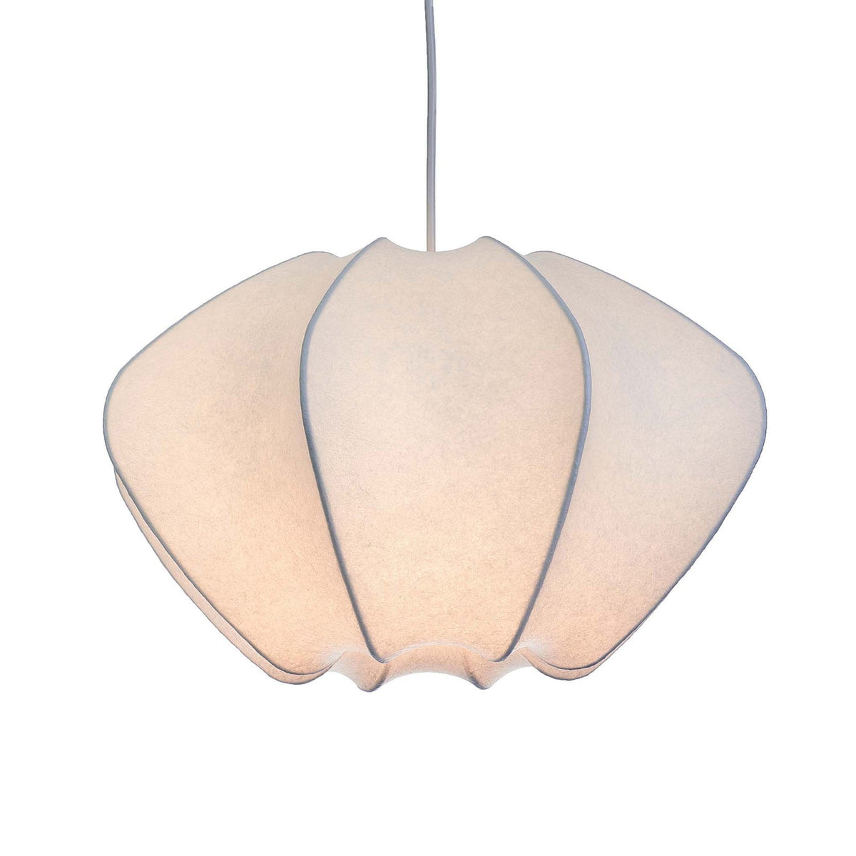 Pithos Elegancka lampa wisząca ze szmatki w kolorze białym