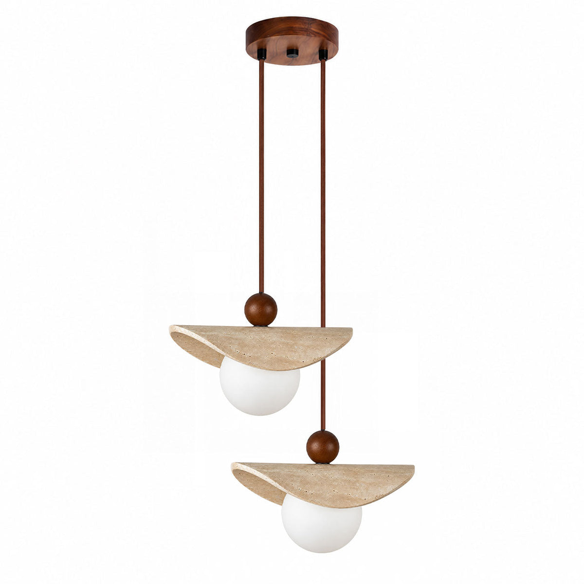 Jorwick Lampa Wisząca Koralikowa Z Trawertynu