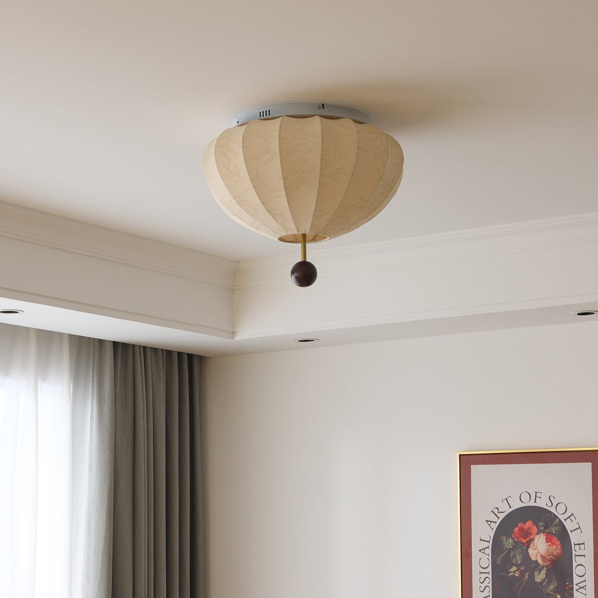 Willow lampa sufitowa z płótna i drewna
