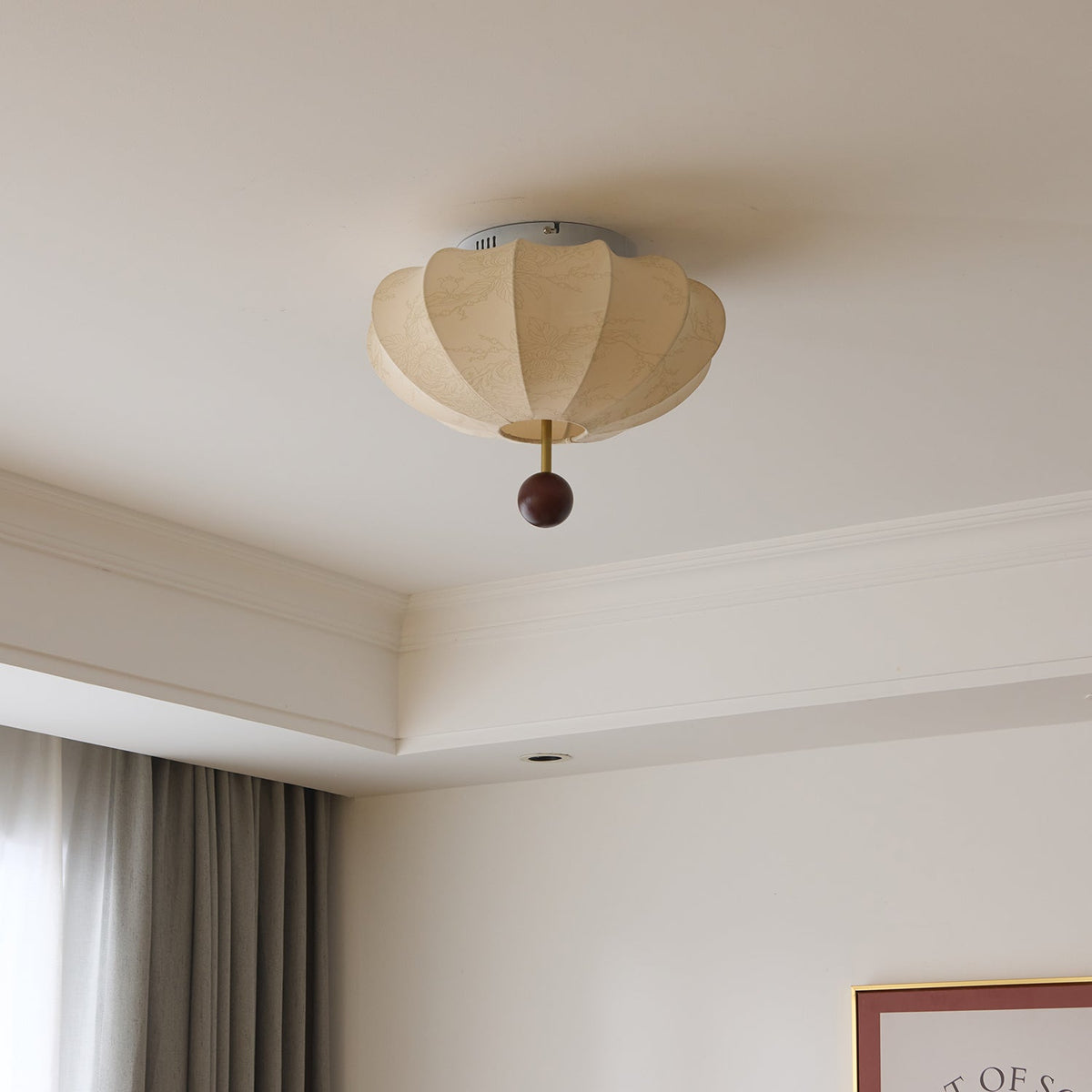 Willow lampa sufitowa z płótna i drewna