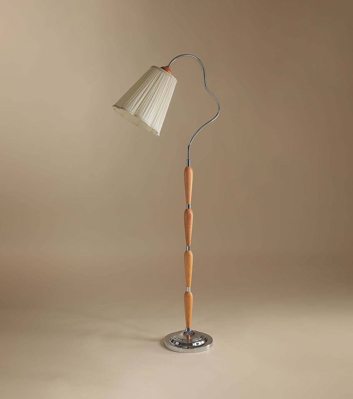 Foster vintage lampa stojąca z drewna