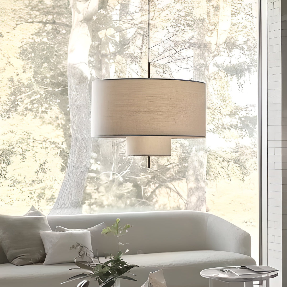 Ulphaa nowoczesna minimalistyczna lampa wisząca z płótna