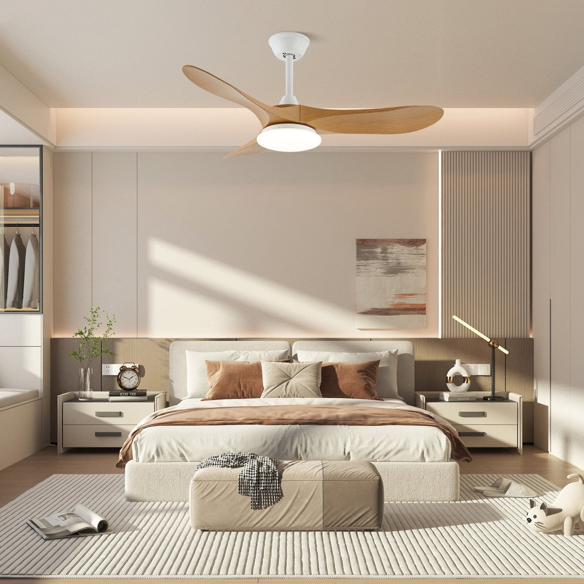 Oriken minimalistyczna lampa sufitowa z wentylatorem