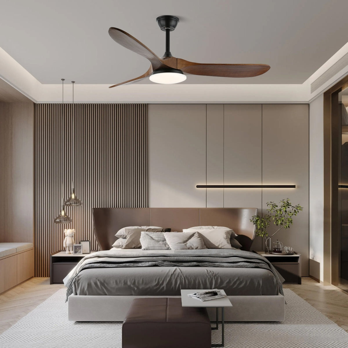 Oriken minimalistyczna lampa sufitowa z wentylatorem