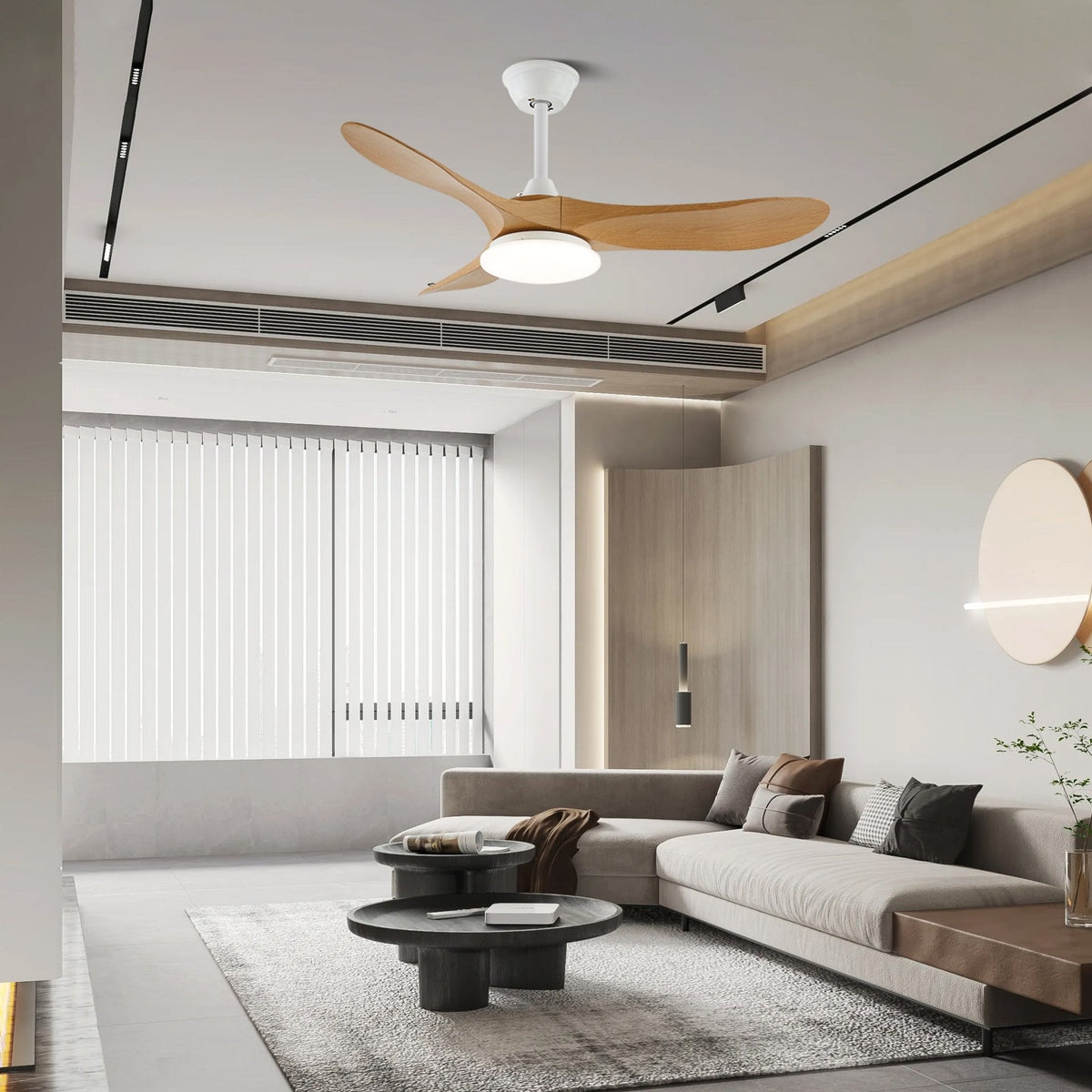 Oriken minimalistyczna lampa sufitowa z wentylatorem
