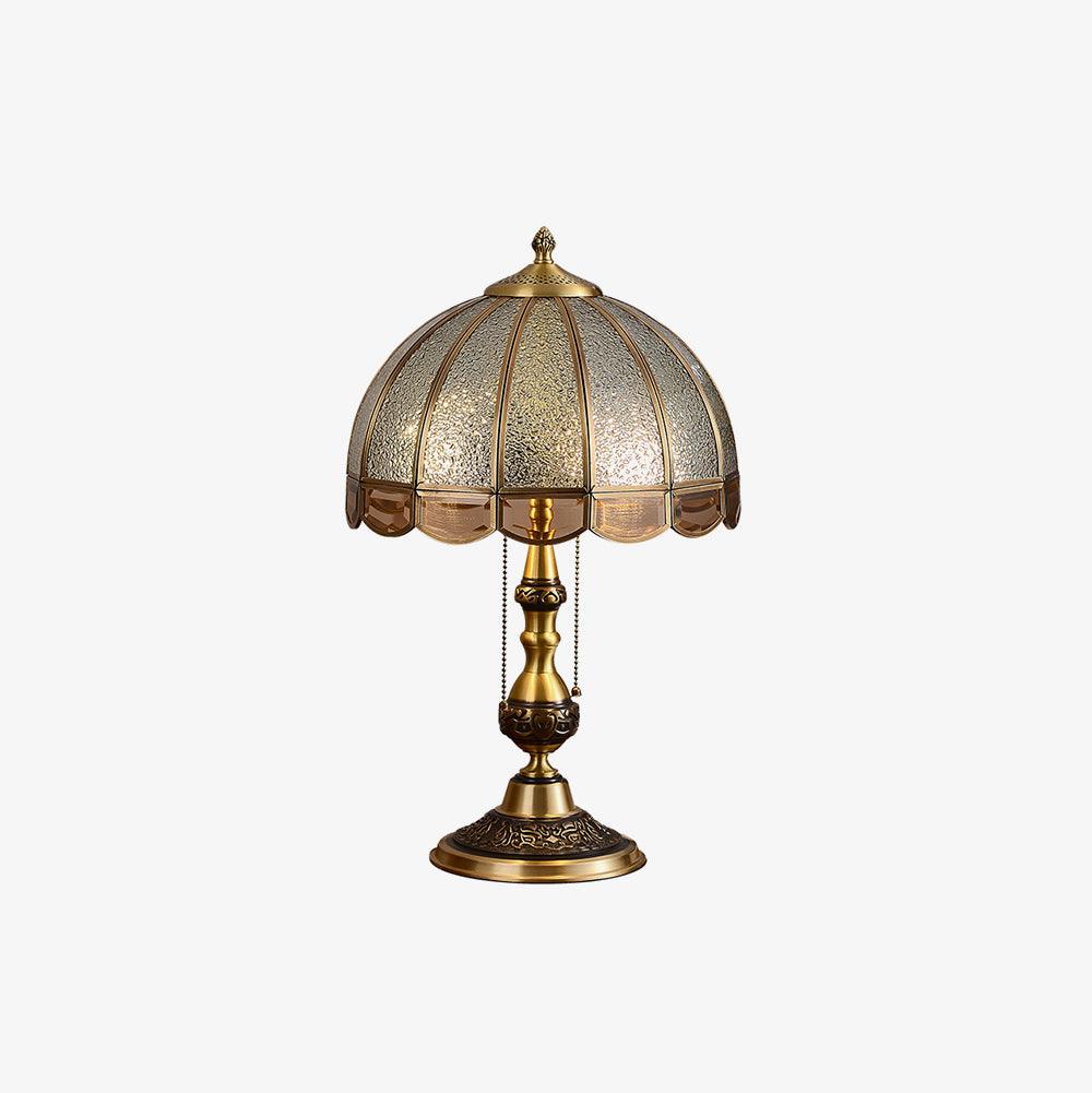 Brillix mosiężna lampa stołowa ze szkła