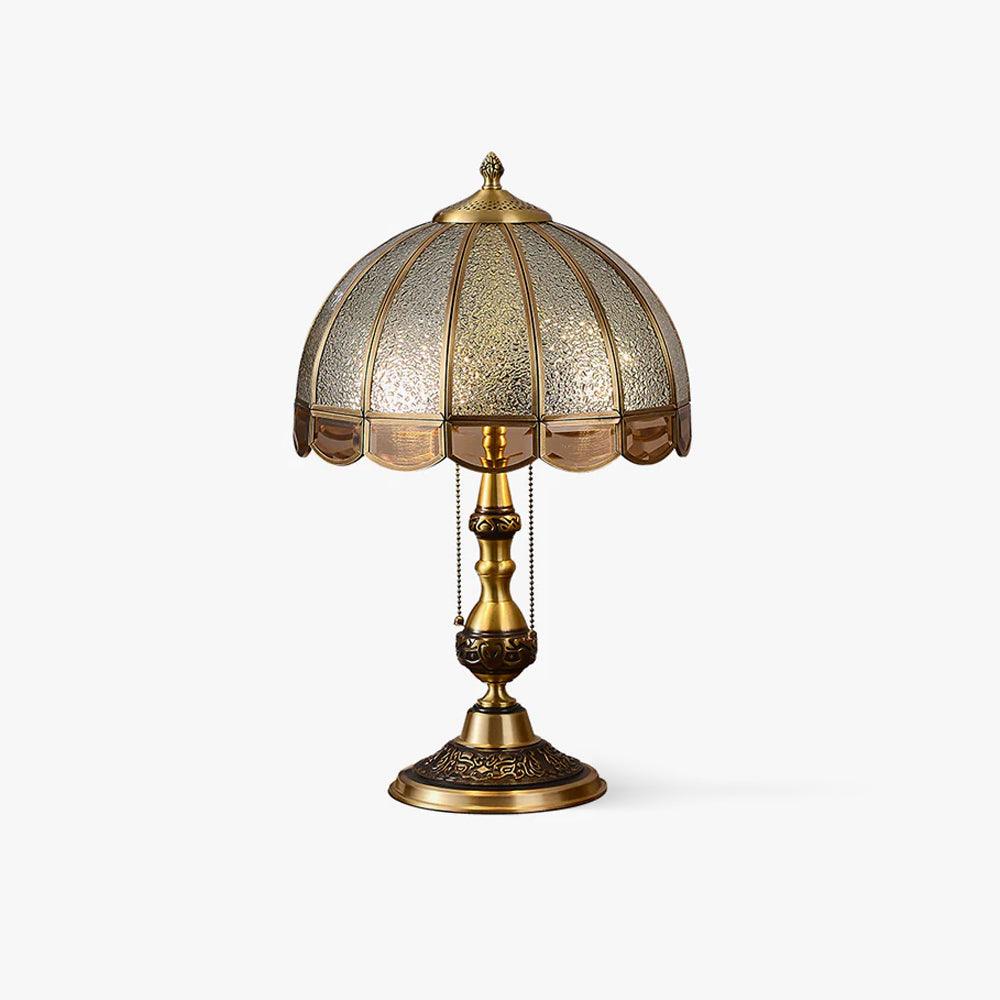 Brillix mosiężna lampa stołowa ze szkła