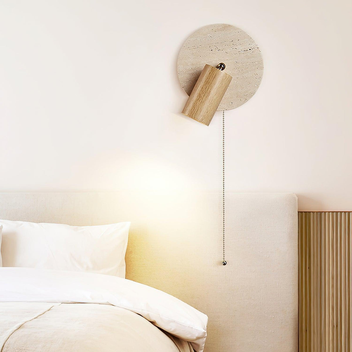Romino Disc Swing Travertine kinkiet