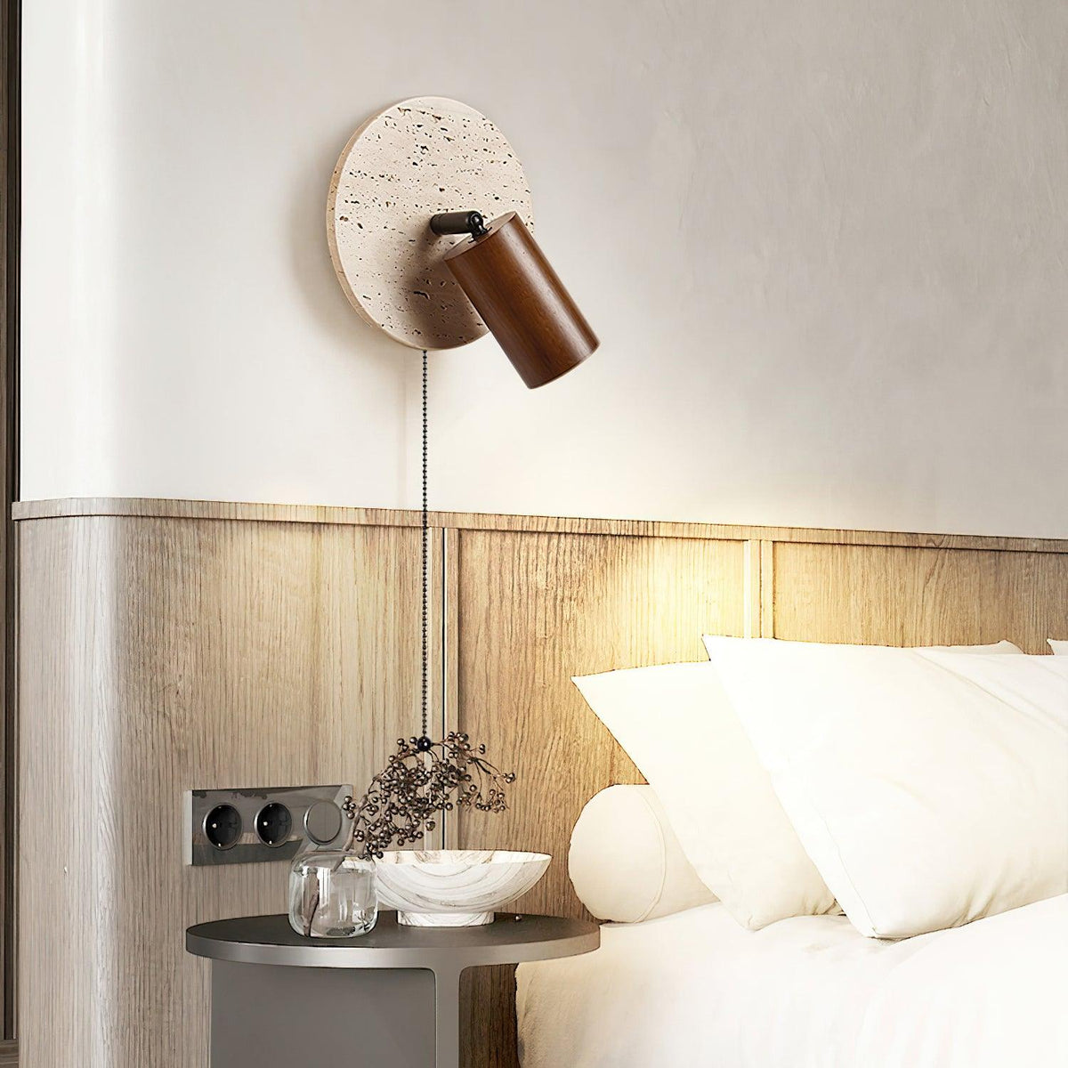 Romino Disc Swing Travertine kinkiet