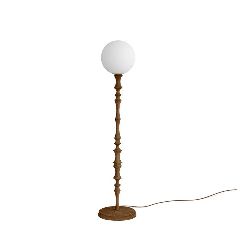 Vilten elegancka lampa stojąca z drewna