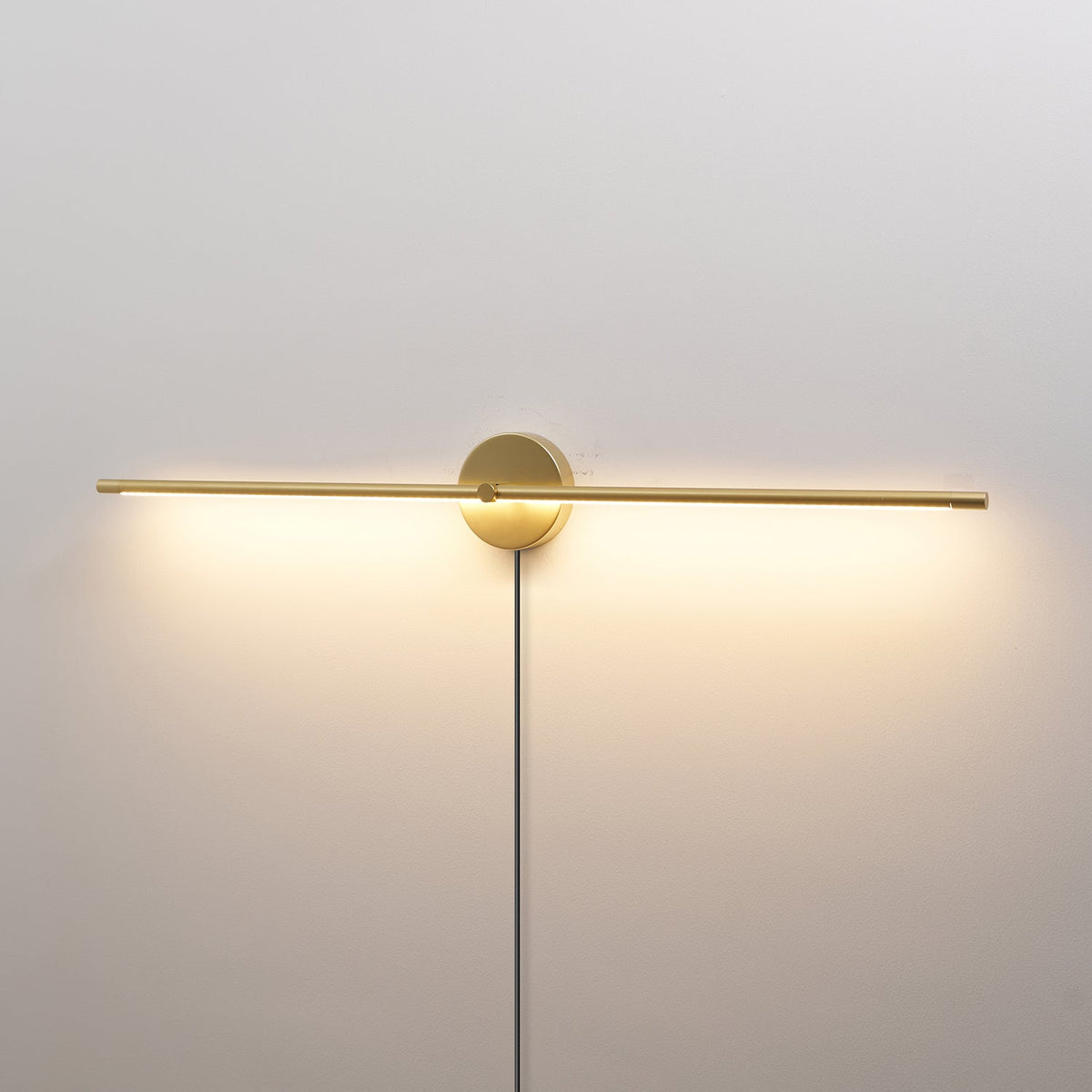 Minimalist nowoczesny liniowy żyrandol LED podłączany do gniazdka kinkiet