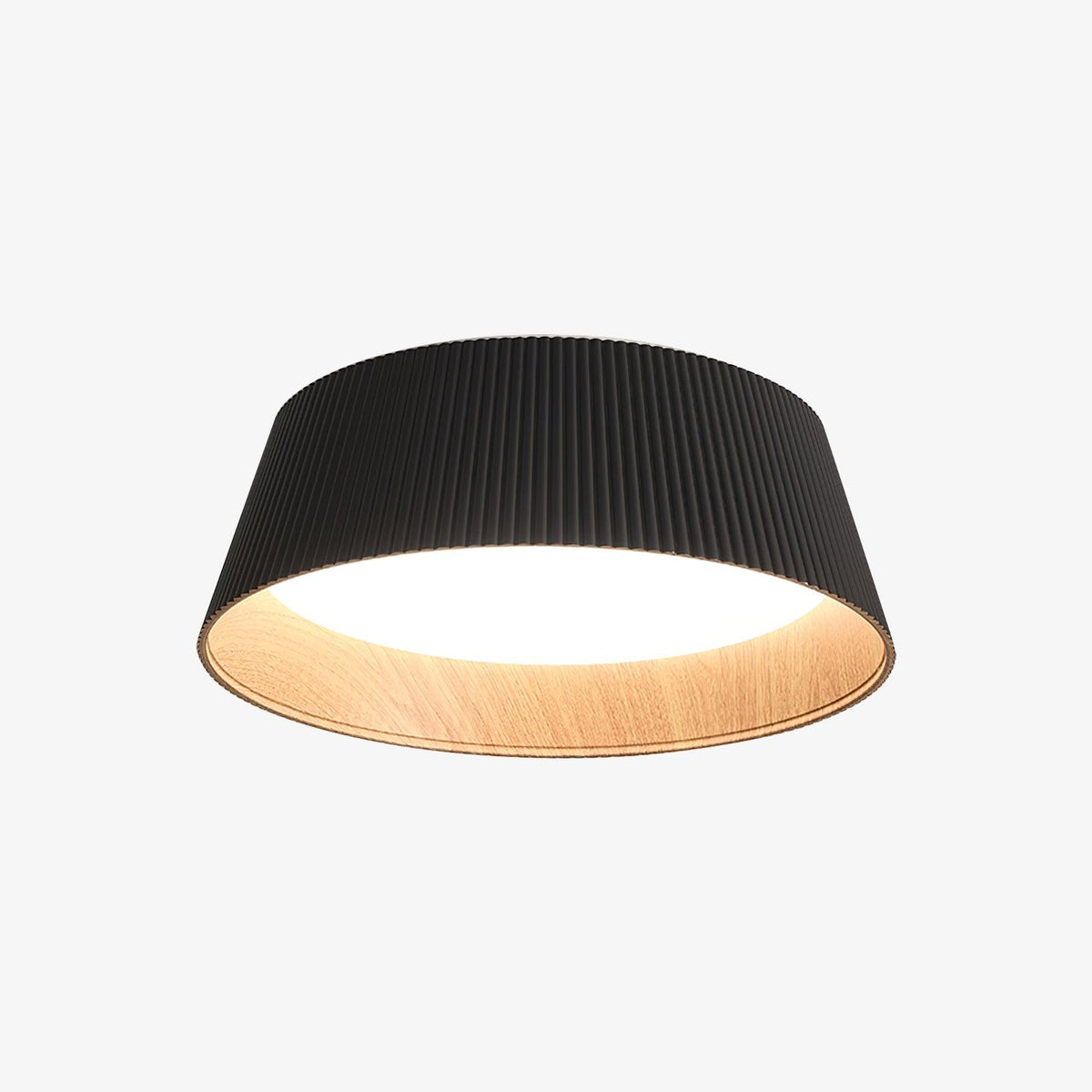 Rineia lampa sufitowa w kształcie bębna z żebrami drewniana elegancka nowoczesna
