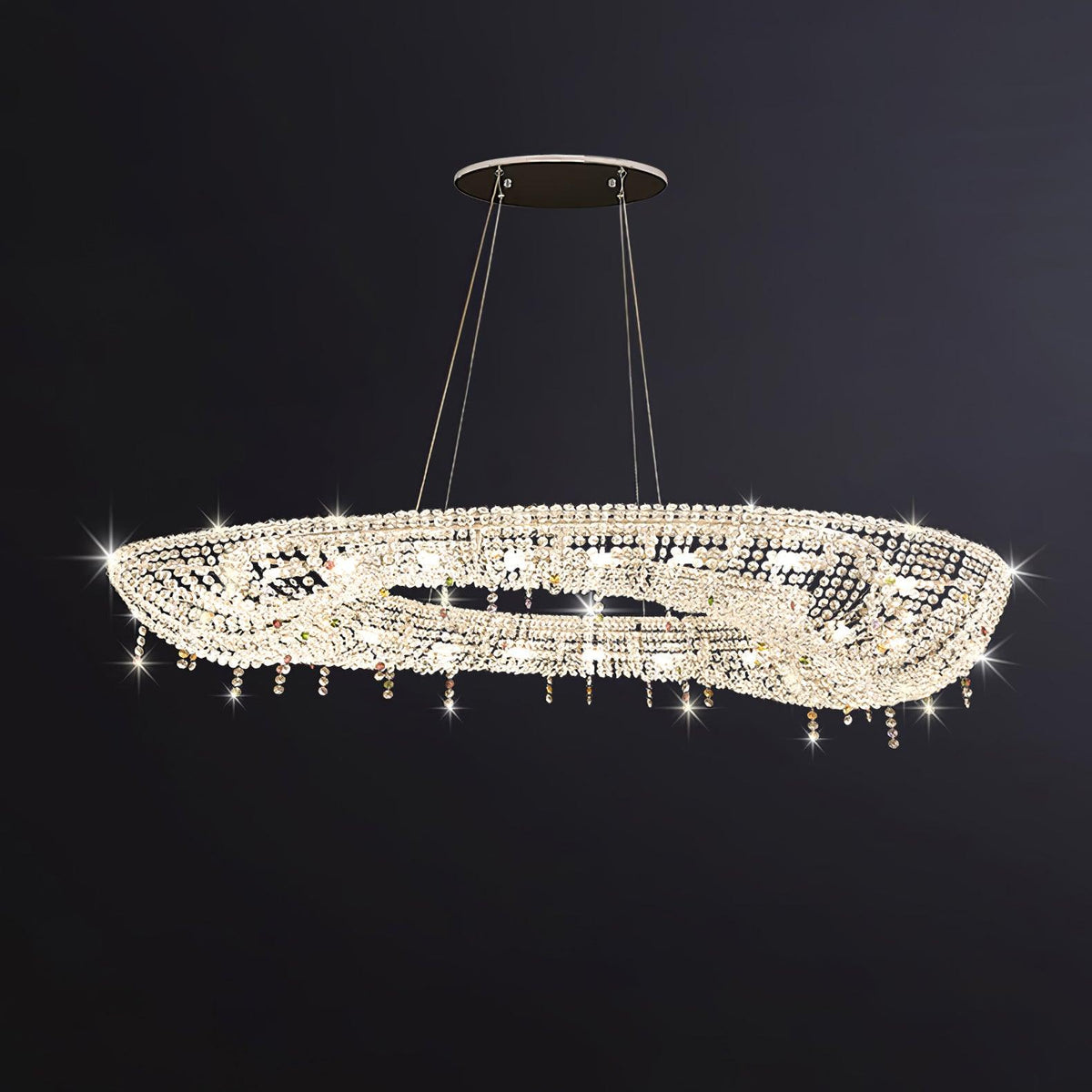 Bior ozdobna lampa wisząca ze szkła kryształowego