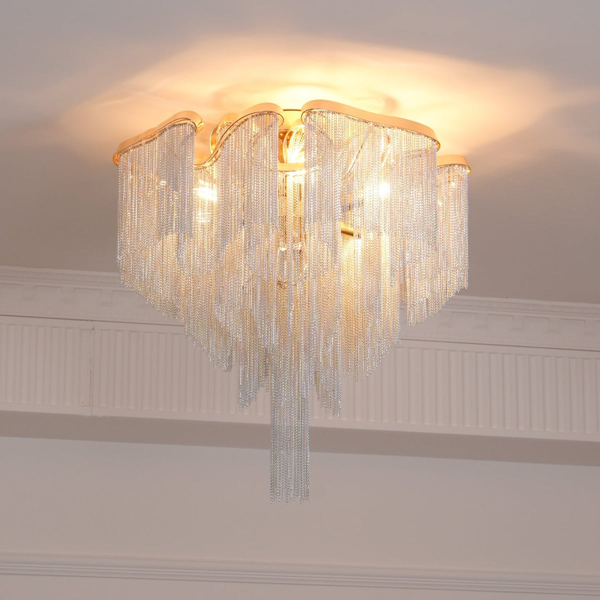 Mevrin lampa sufitowa nowoczesna z frędzlami Art Deco