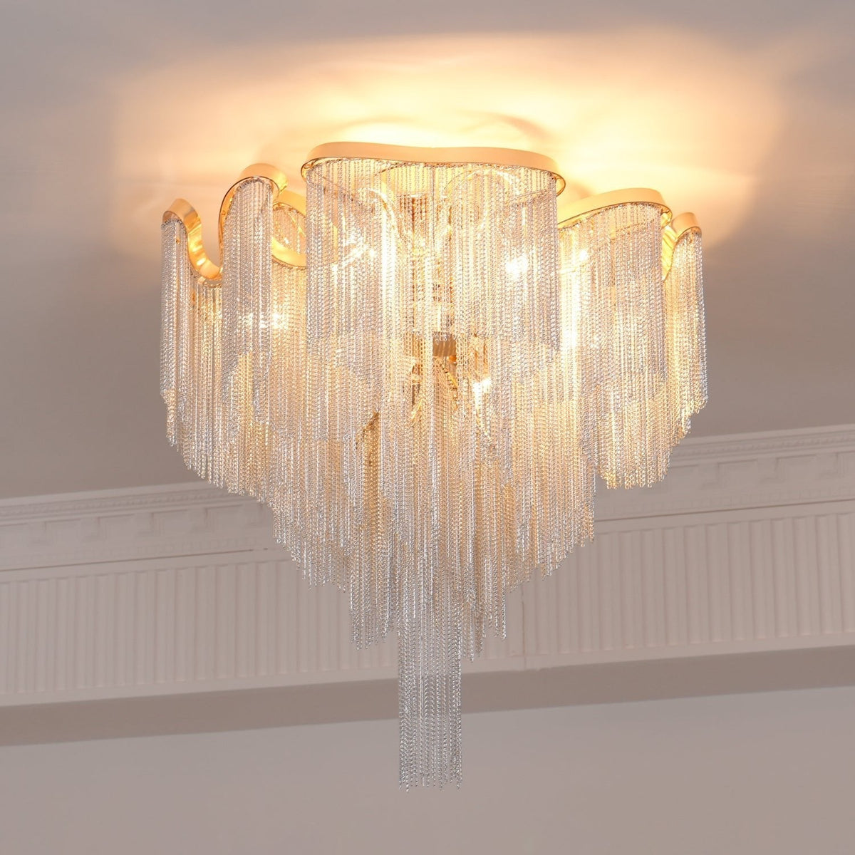 Mevrin lampa sufitowa nowoczesna z frędzlami Art Deco