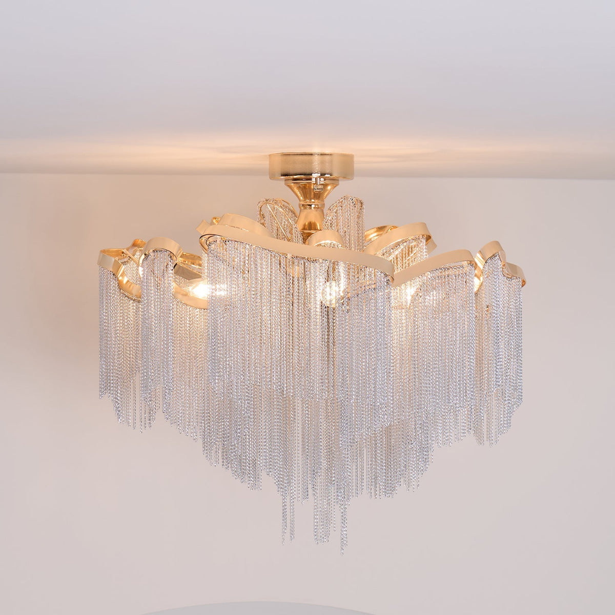 Mevrin lampa sufitowa nowoczesna z frędzlami Art Deco