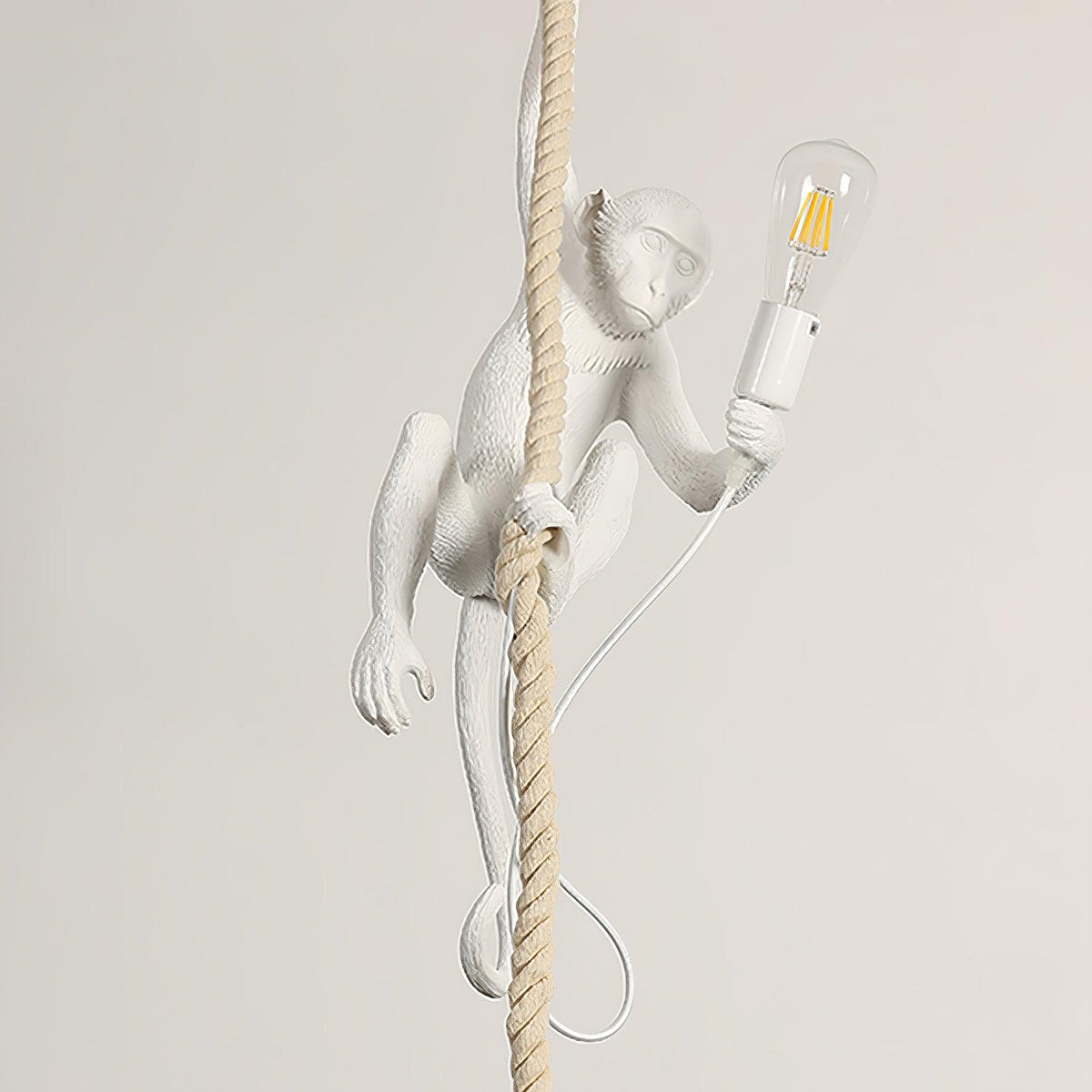 Epiran artystyczna lampa wisząca z płóciennego sznurka w kolorze białym