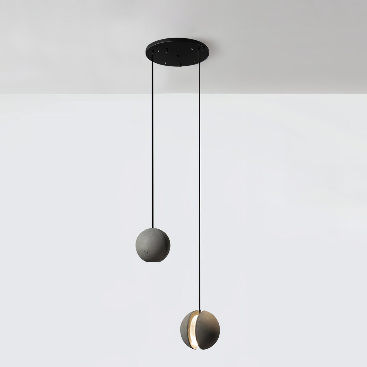Umi lampa wisząca kula betonowa minimalistyczna industrialna