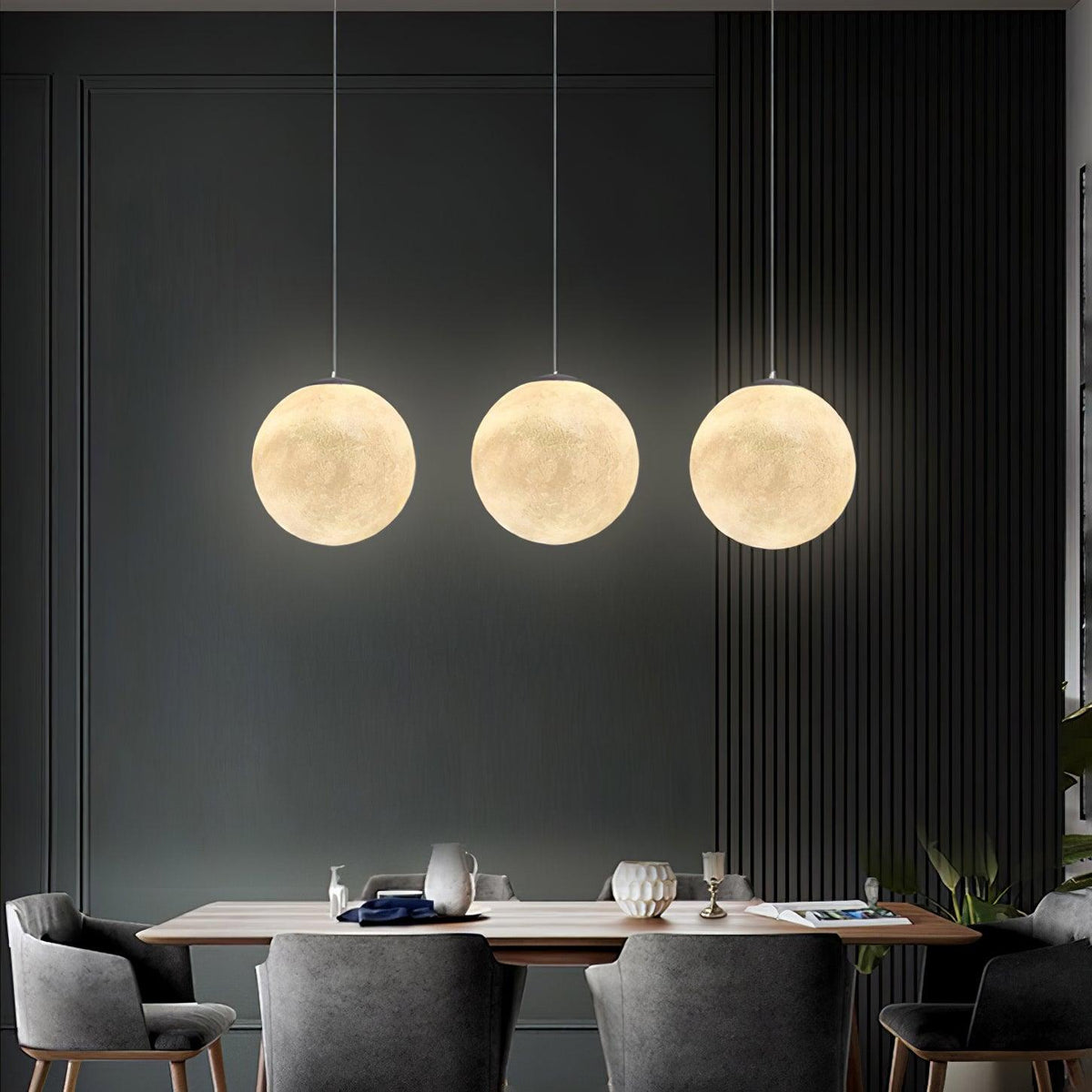 Lampa wisząca Lustra w kształcie księżyca do salonu