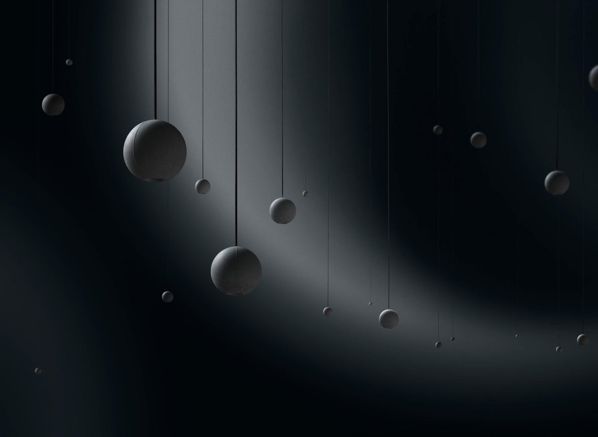 Umi lampa wisząca kula betonowa minimalistyczna industrialna