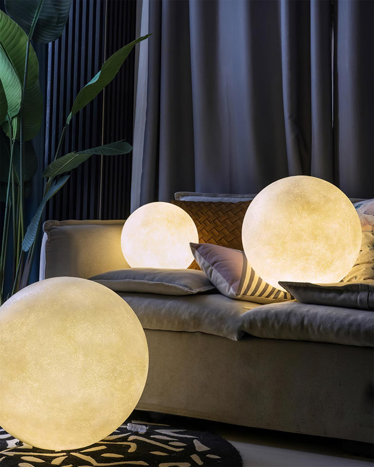 Lampa stołowa Mirarora FRP Fiber Globe Textured Minimalist do sypialni | Cielum