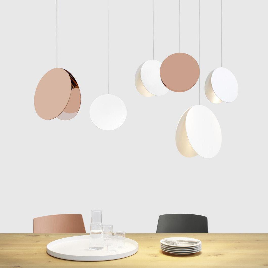 Valentina okrągła lampa wisząca ze szkła, metalowa, 6 koloru, 7.8″/11.8″