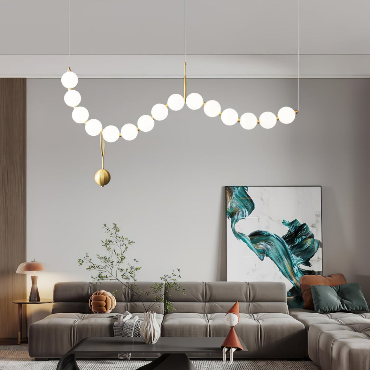 Eirinielle lampa wisząca naszyjnik ze szkła