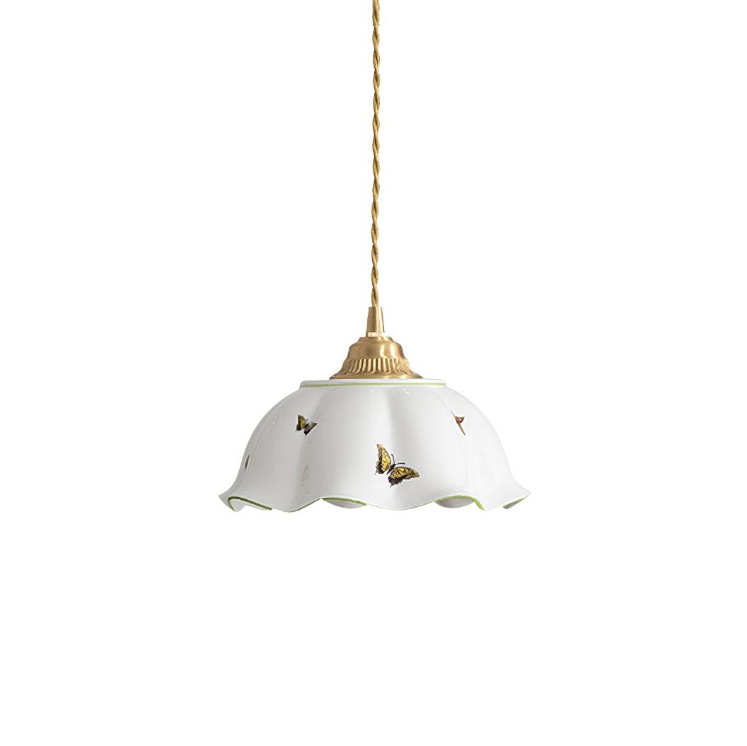 Lumina lampa wisząca ceramiczna z motywem motyli w stylu vintage