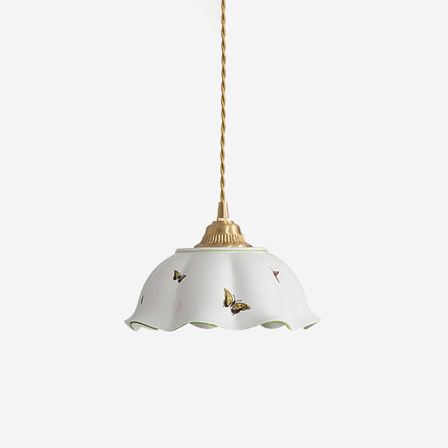 Lumina lampa wisząca ceramiczna z motywem motyli w stylu vintage