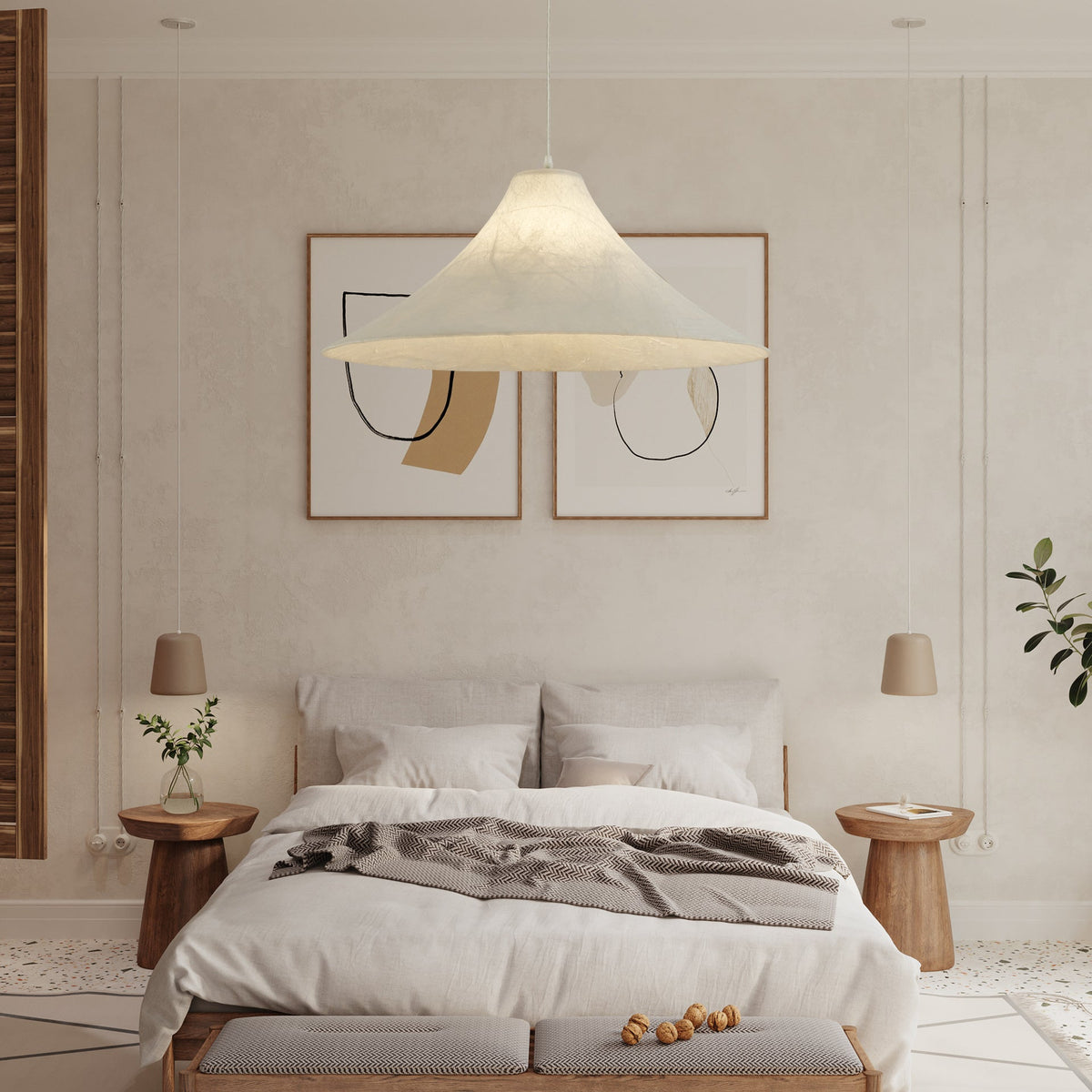 Abbotswell nowoczesna minimalistyczna lampa wisząca ze szkła naturalnego