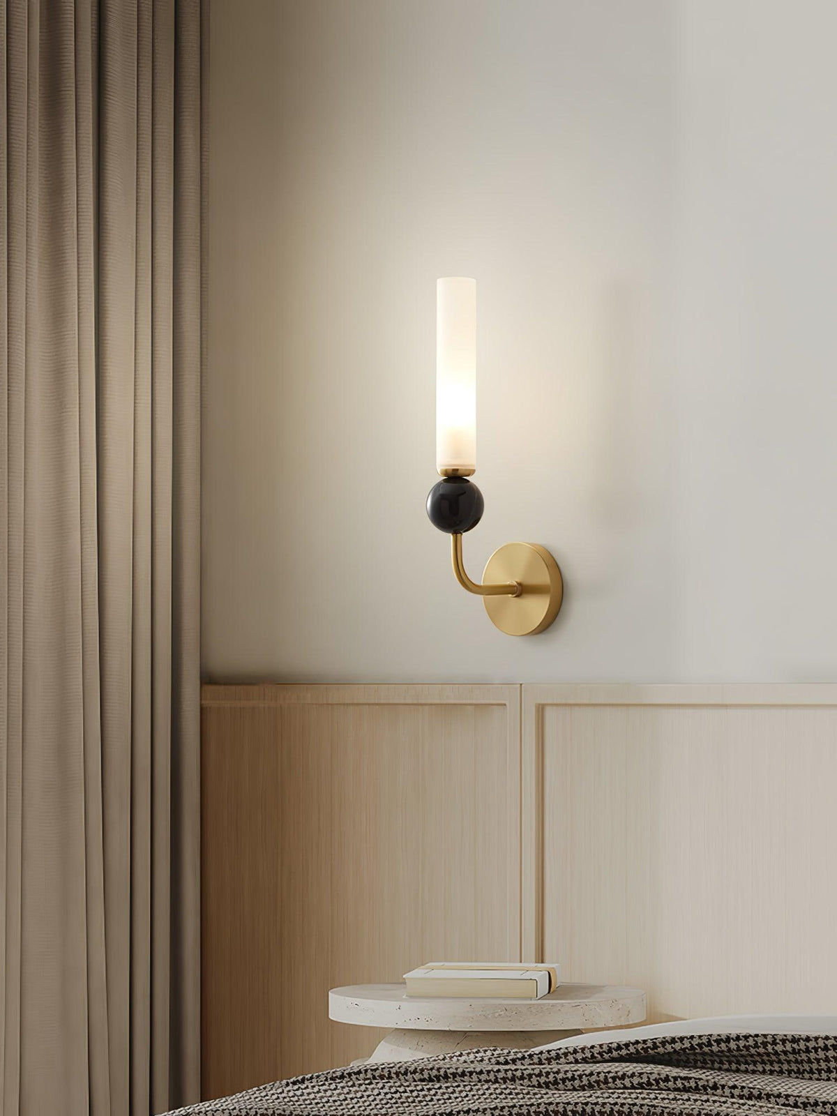 Dulane nowoczesna minimalistyczna kinkietowa lampa ścienna w pionie z marmuru