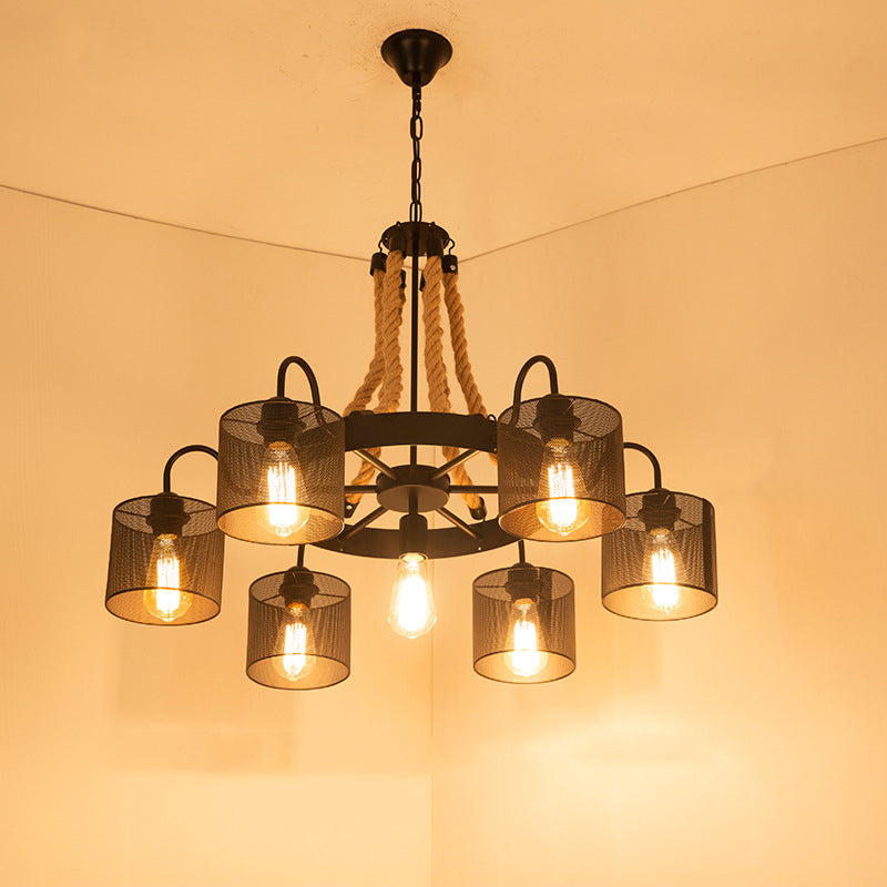 Epoch Vintage LED lampa wisząca czarny sznur/metal salon