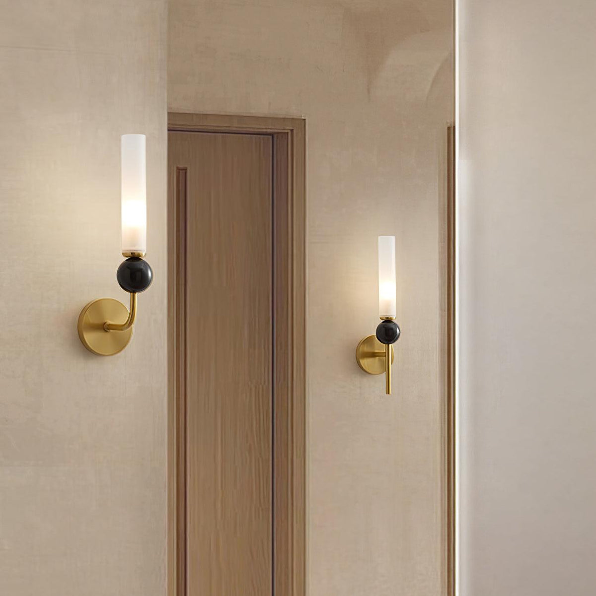 Dulane nowoczesna minimalistyczna kinkietowa lampa ścienna w pionie z marmuru