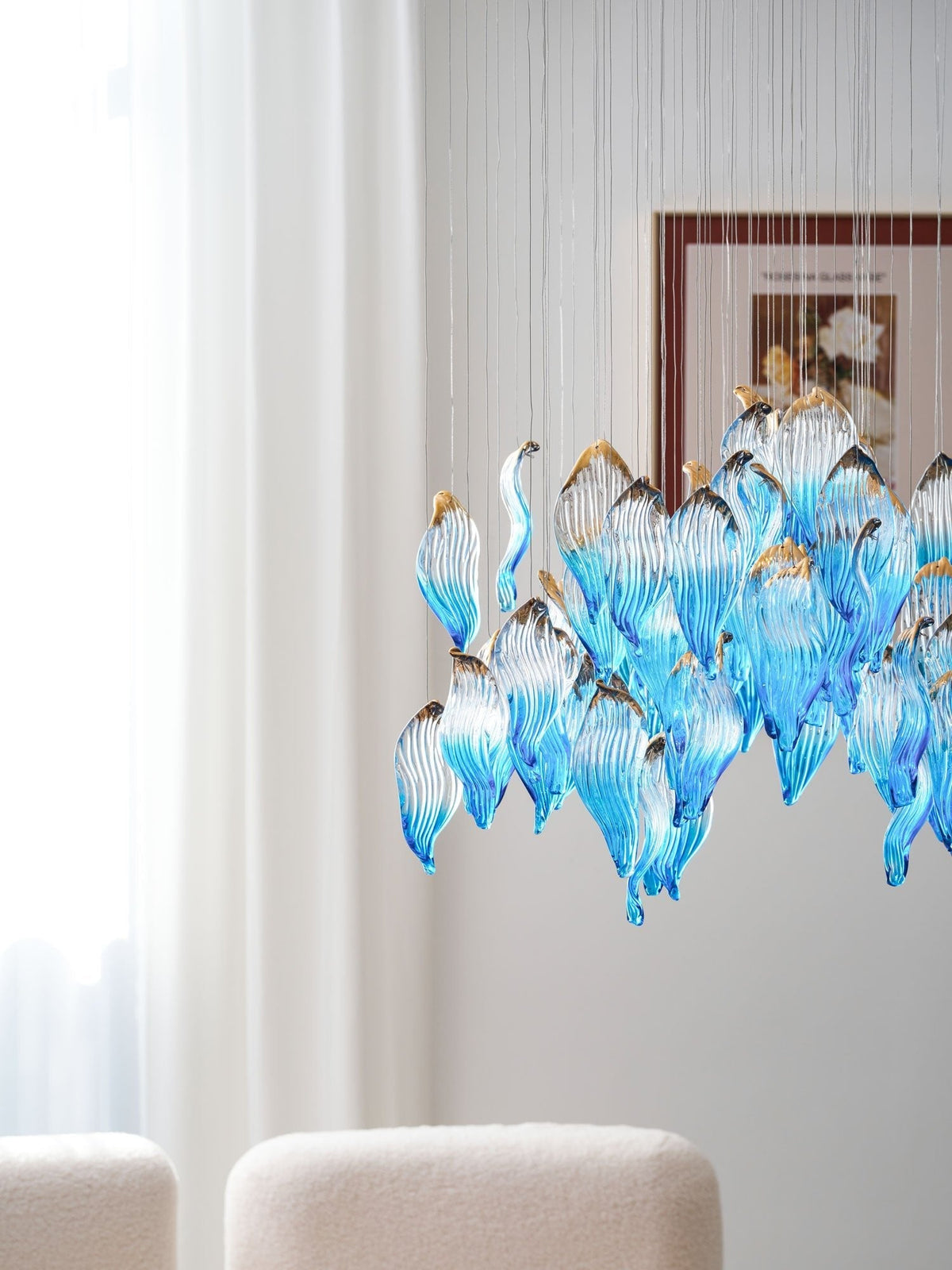 Asteria Wave Blown szkło żyrandol z personalizacją