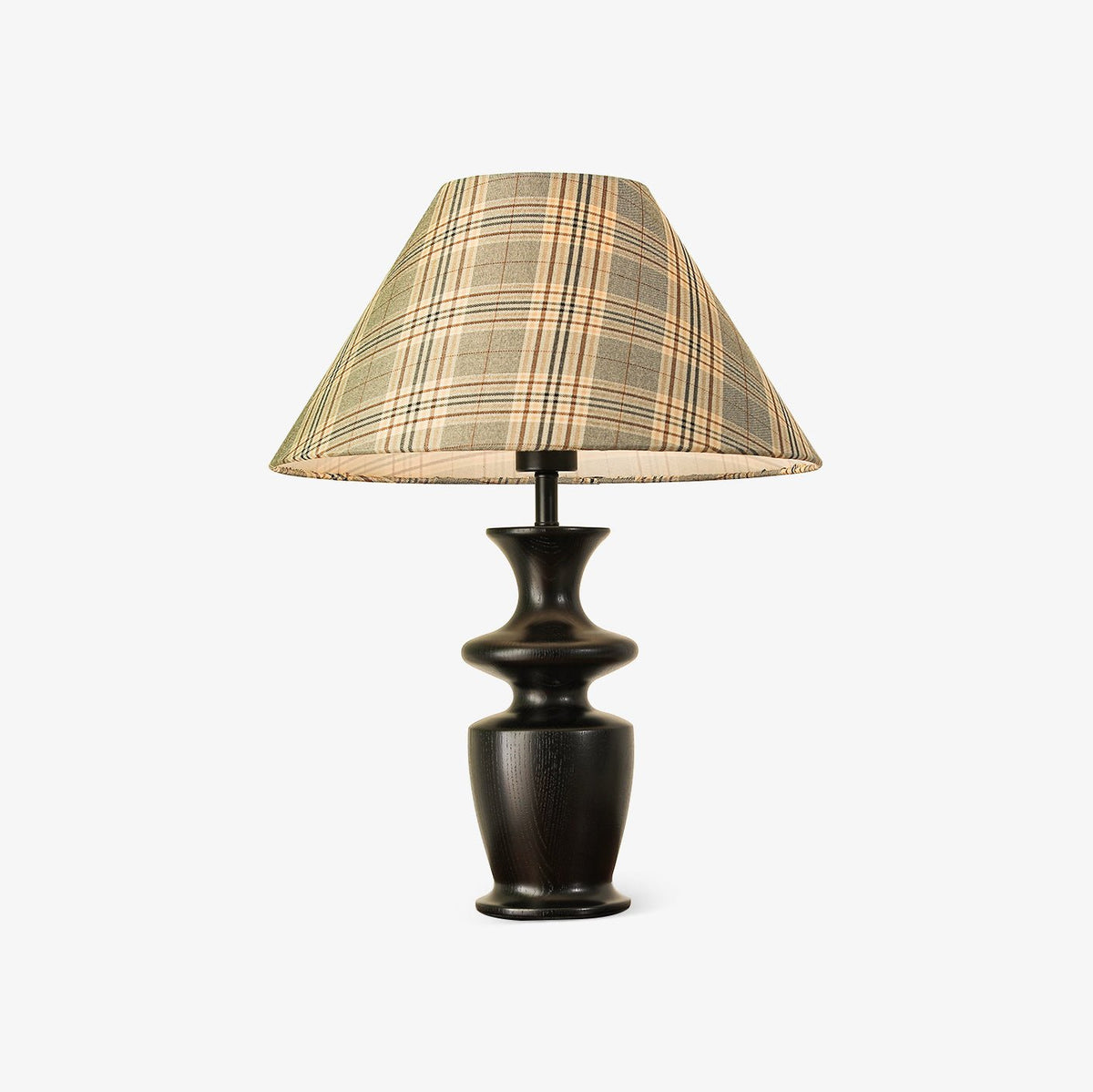 Herita lampa stołowa z drewna i płótna