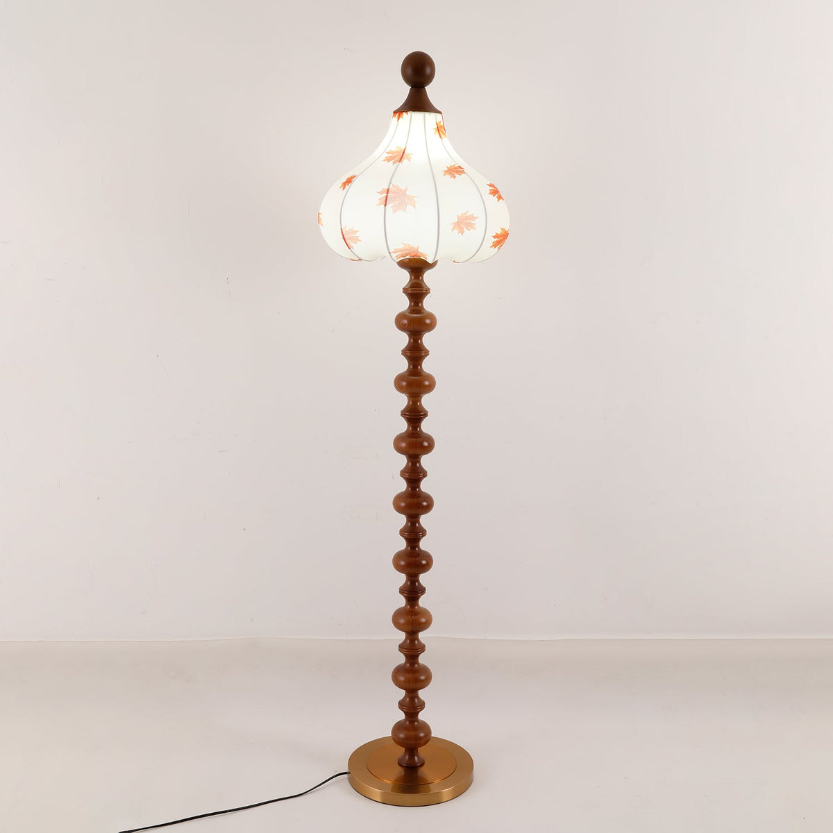 Qrathen drewniana lampa stojąca z płótna w stylu retro