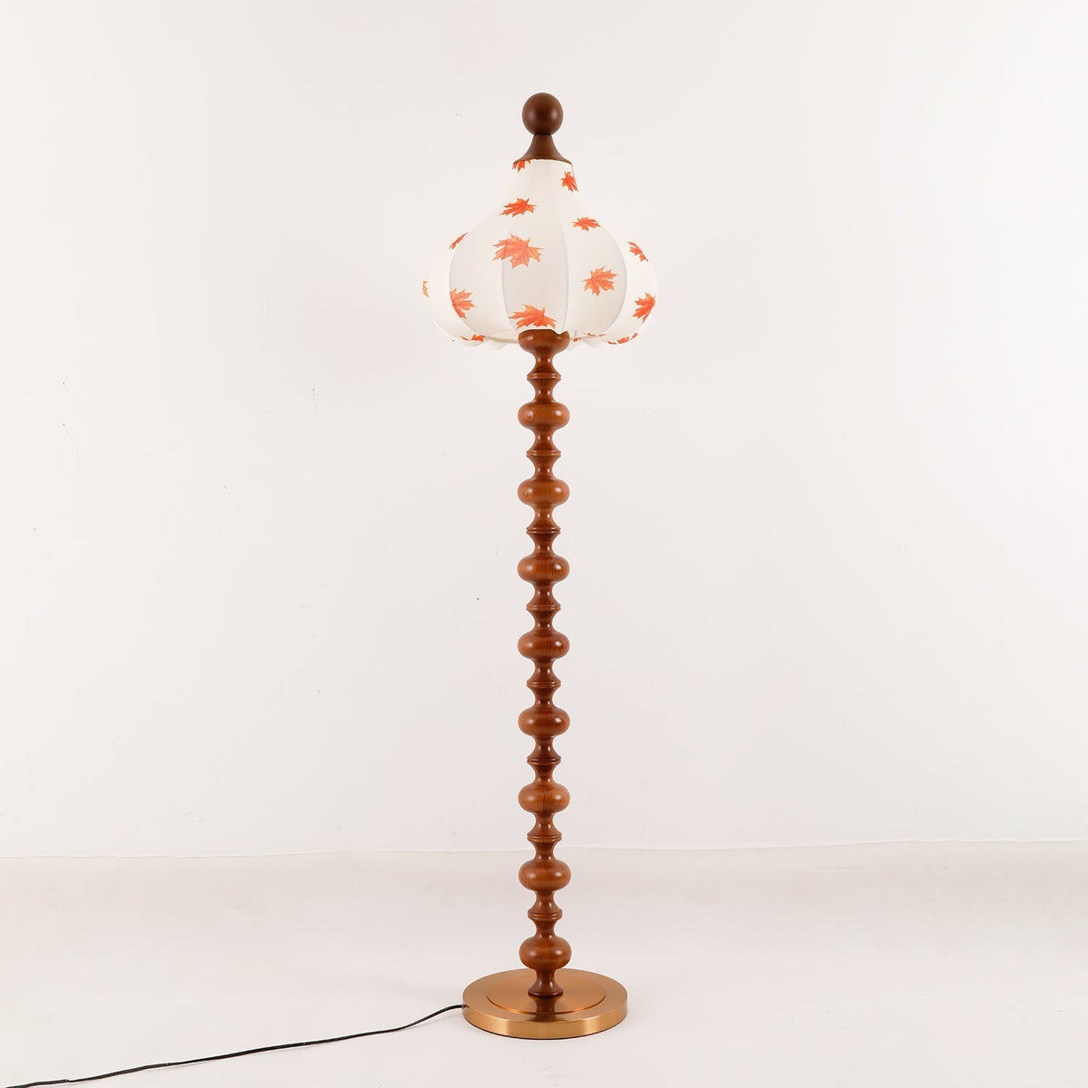 Qrathen drewniana lampa stojąca z płótna w stylu retro