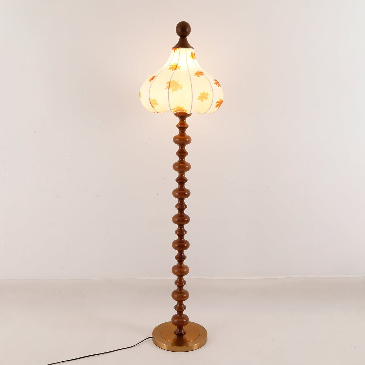 Qrathen drewniana lampa stojąca z płótna w stylu retro