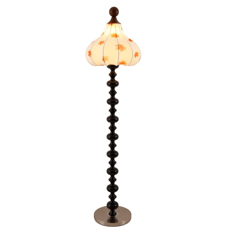 Qrathen drewniana lampa stojąca z płótna w stylu retro